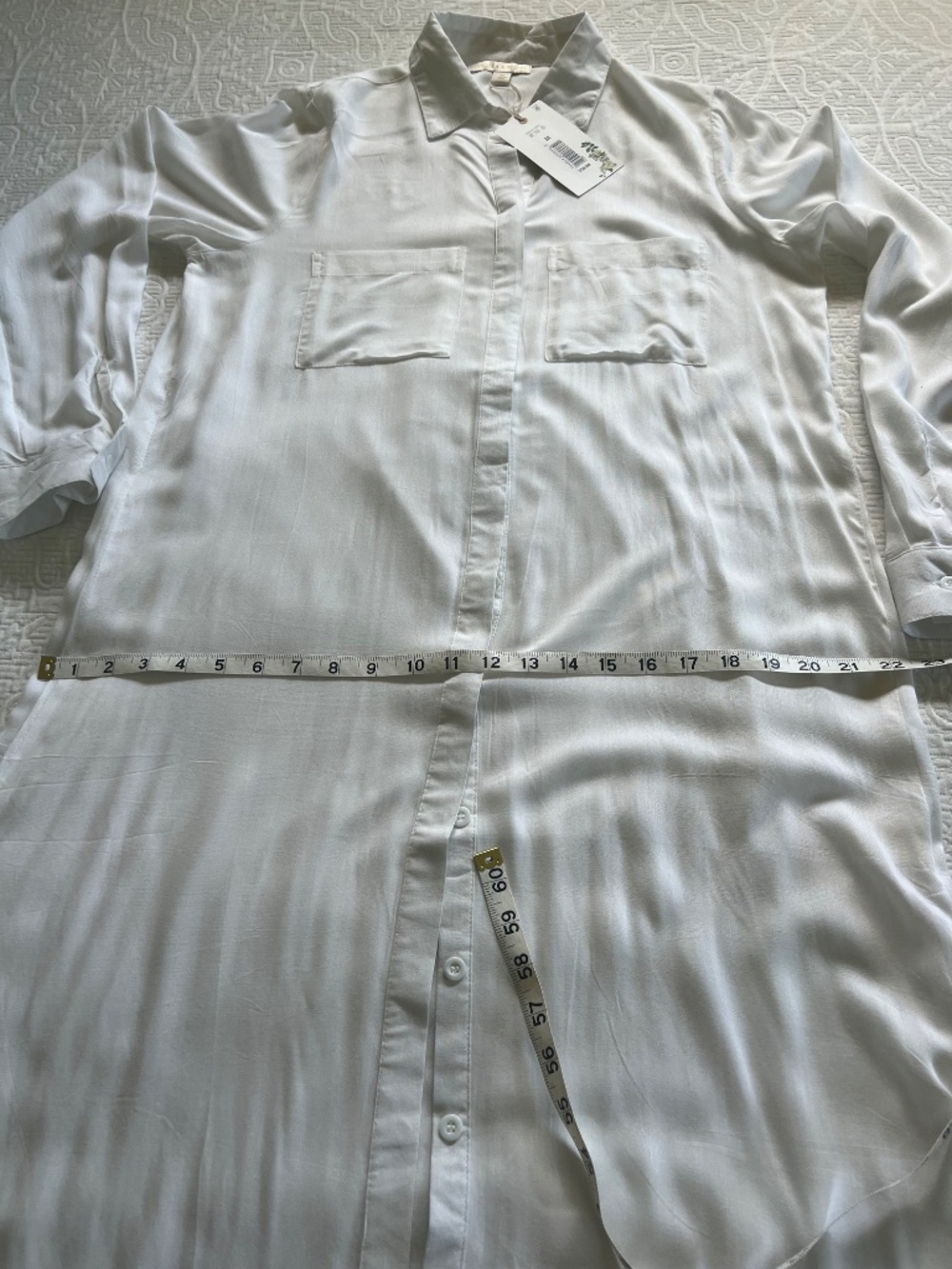 Chelsea & Violet White Long Shirt Style Coverup/Dress - Picture 13 of 15